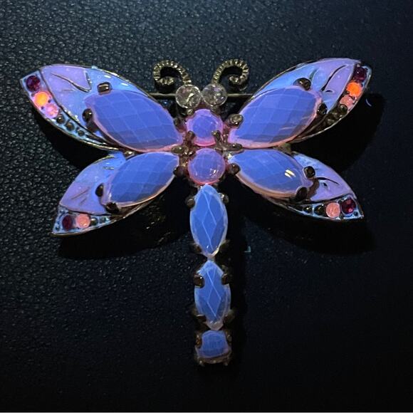 Gorgeous Rhinestone & Enamel Dragonfly Brooch‎ Pin - Picture 8 of 8